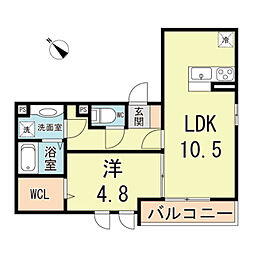 ラフォレア甲南山手 1LDKの間取図画像