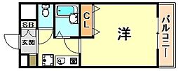 アルシュ住吉 1Kの間取図画像