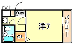 ドムール・コスモス魚崎南 1Kの間取図画像