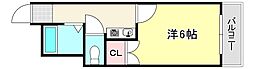 VIVANT青木 1Kの間取図画像