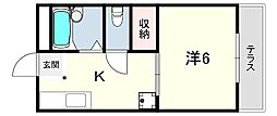 シティライフ岡本 1Kの間取図画像