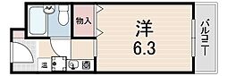 ベレーロ魚崎 1Kの間取図画像