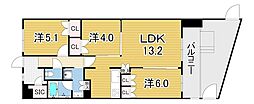 ミレーネ神戸住吉本町 3LDKの間取図画像