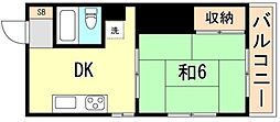 マルタカマンション 1DKの間取図画像