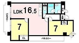 ノバカネイチ塚本 2LDKの間取図画像