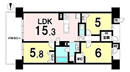 ベリスタ東淀川大桐リバーサイドコートC棟 3LDKの間取図画像