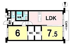 ルモン淡路東 2LDKの間取図画像