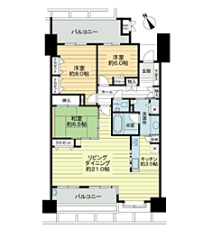 ライオンズマンション大濠パークサイド 3LDKの間取図画像