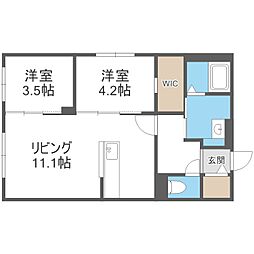 ラグランジュ元町 2LDKの間取図画像