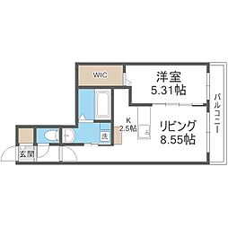 ビッグレジデンス北32条 1LDKの間取図画像