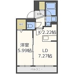 フェーラシュヴァル平岸 1LDKの間取図画像