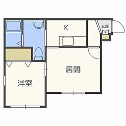 ティラ学園前 1DKの間取図画像