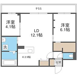 Lien南郷13 2LDKの間取図画像