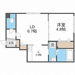 FUTABASQUARE琴似 1LDKの間取図画像