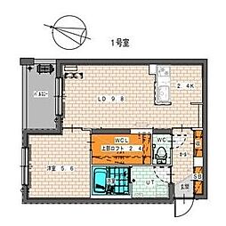 PartureN21 1LDKの間取図画像