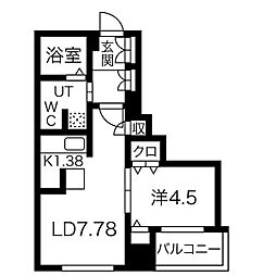 REGALO菊水二条 1LDKの間取図画像