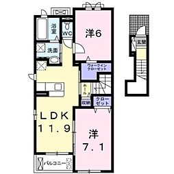 プレシャススペース 2LDKの間取図画像