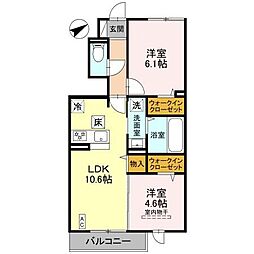 アルコバレーノX 2LDKの間取図画像