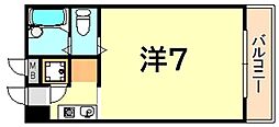 プレジール有瀬 1Kの間取図画像