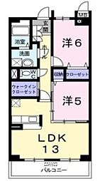 リシアンサスポピー 2LDKの間取図画像
