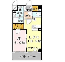 マンションレオーノ 1LDKの間取図画像