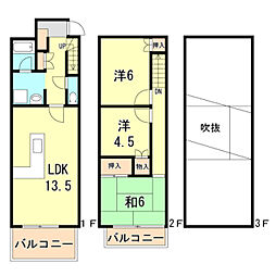 タウンハウス伊川谷7C 3LDKの間取図画像