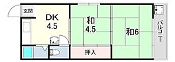 垂水ハイツ 1DKの間取図画像