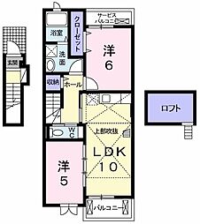 フェリース1 2LDKの間取図画像