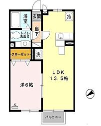 ヴィアーレ 1LDKの間取図画像
