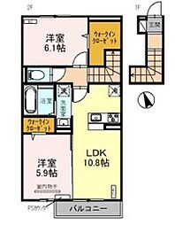 オルテンシア 2LDKの間取図画像