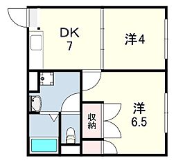 レオパレスEVAH2 2DKの間取図画像