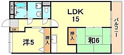 ベル野田 2LDKの間取図画像