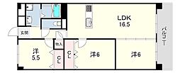 ネオハイツ垂水 3LDKの間取図画像