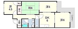 アスパイヤ千鳥ケ丘 4DKの間取図画像