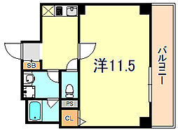 ルームズ学園北町 1Kの間取図画像