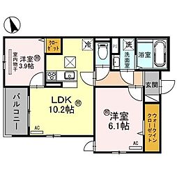 ボヌール明石 2LDKの間取図画像