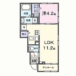 シェルエトワール 1LDKの間取図画像