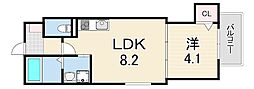 シーサイドヒル西新町 1LDKの間取図画像