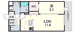カーサドルチェ 1LDKの間取図画像
