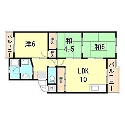 メゾン大津和 3LDKの間取図画像