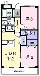 エクセランビラ 2LDKの間取図画像