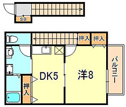 ヒルサイドテラス 1Kの間取図画像