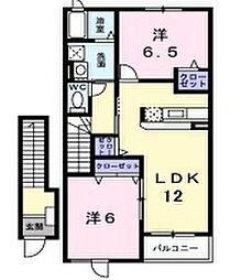 ジュネス・カーサ 2LDKの間取図画像