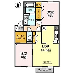 エコソレイユB 2LDKの間取図画像
