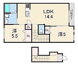 チェリー・ルアナ 2LDKの間取図画像