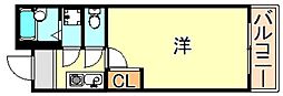 シティゴールド 1Kの間取図画像