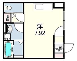 神戸市垂水区福田2丁目アパート ワンルームの間取図画像