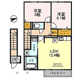 グランヴィラサン 2LDKの間取図画像
