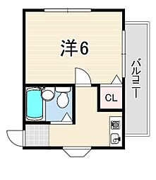 サンマリン平磯 1Kの間取図画像