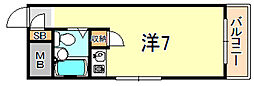 モナーク ワンルームの間取図画像